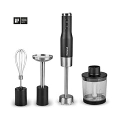 Homend Artfood 1925H - Staafmixer Set Zwart – 800W – Hakmolen 500 ml – Mixbeker 1000 ml – Garde & Aardappelstamper