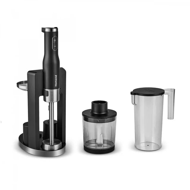 Homend Artfood 1925H - Staafmixer Set Zwart – 800W – Hakmolen 500 ml – Mixbeker 1000 ml – Garde & Aardappelstamper