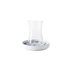 Karaca Mavili Blauw - Theeglazen set met Onderzetters - Set van 6 - Porselein - 170 ml