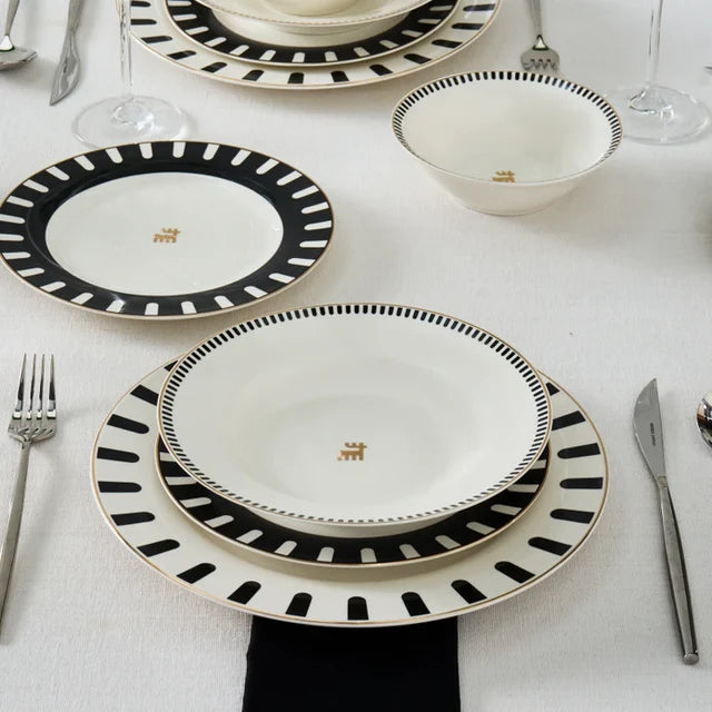 Karaca Elegance Collectie Kore - New Bone Serviesset – 24-Delig – 6 Personen – Luxe Servies
