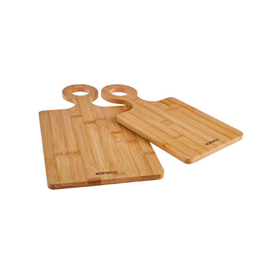 Karaca Dara - Snijplankenset - 2-delig - Bamboe Houten Snijplanken - 33 cm & 39 cm - Keukenplanken
