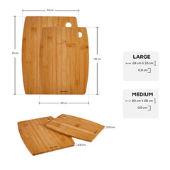 Karaca Bade - Snijplankenset - 2-delig - Bamboe Houten Snijplanken - 28 cm & 33 cm - Keukenplanken