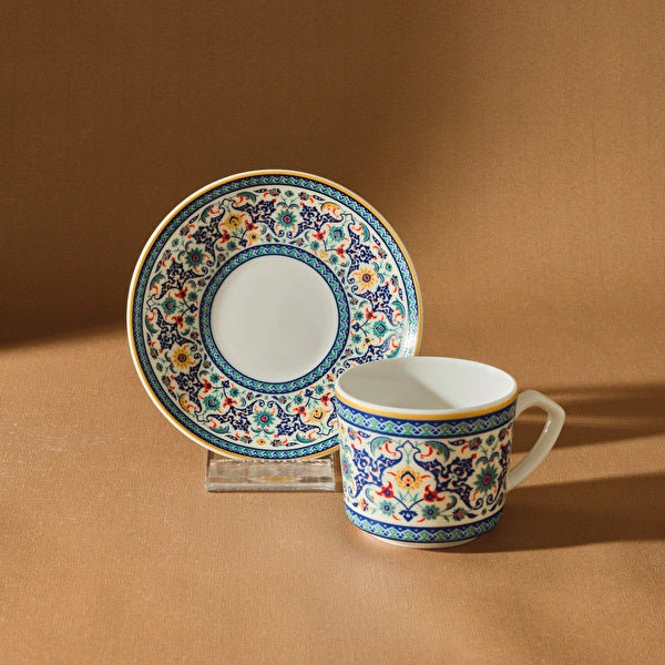 Karaca Beylerbeyi - Porselein Koffiekopjesset – 6-Persoons – 12-delig – 80 ml