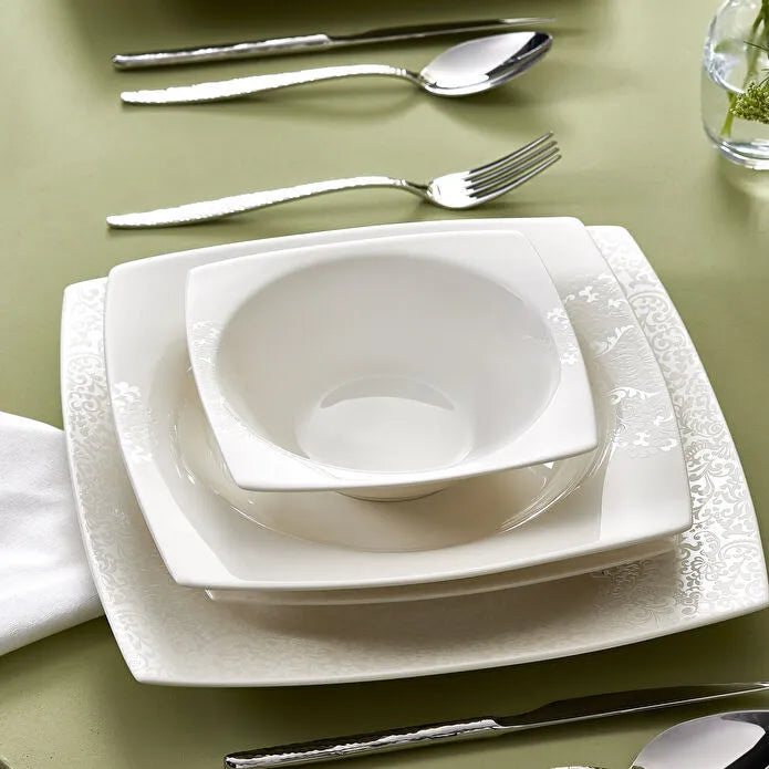 Karaca New Flava - Serviesset 24 Delig – 6 Personen – Porselein – Modern Servies – Dinerset met Kommen