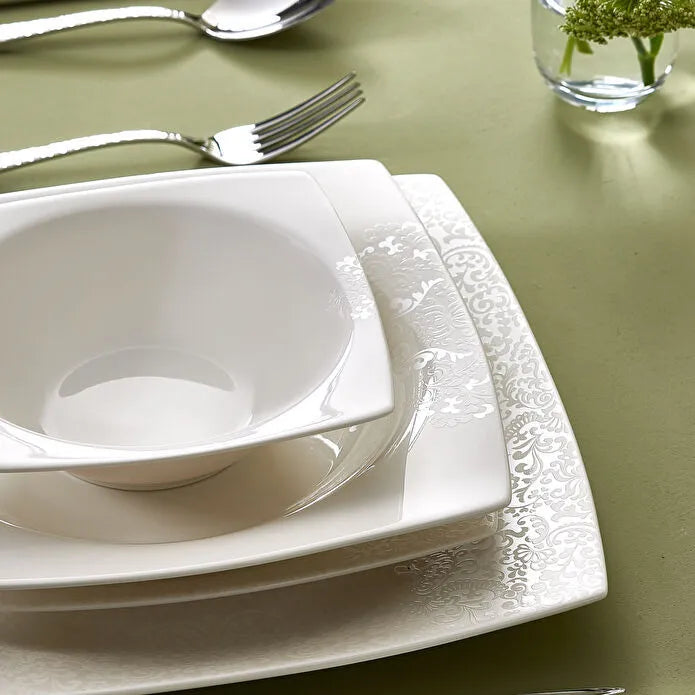 Karaca New Flava - Serviesset 24 Delig – 6 Personen – Porselein – Modern Servies – Dinerset met Kommen