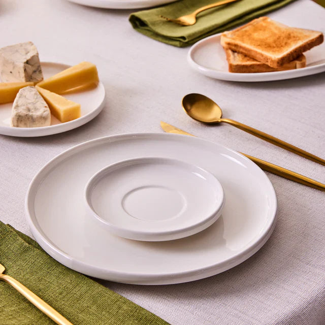 Karaca Stream Pure Cordelia - 26-Delige Porseleinen Serviesset voor 6 Personen – Wit – Modern Dinerservies van Porselein