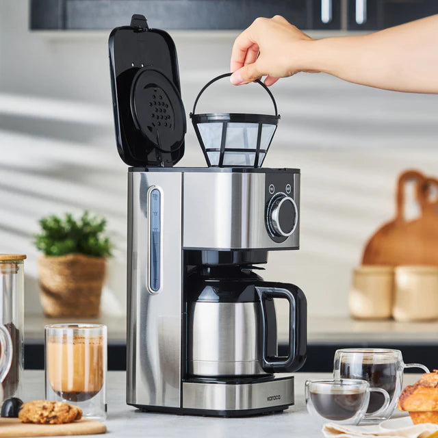 Karaca Series 2303 Steel - Filter Koffiemachine – 1.2L – 12 Kopjes – Thermoskan – Timer – 900W – RVS