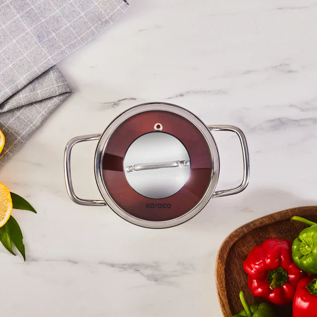 Karaca Emirgan - Roestvrijstalen Kookpan met Deksel - 14cm - Zilver
