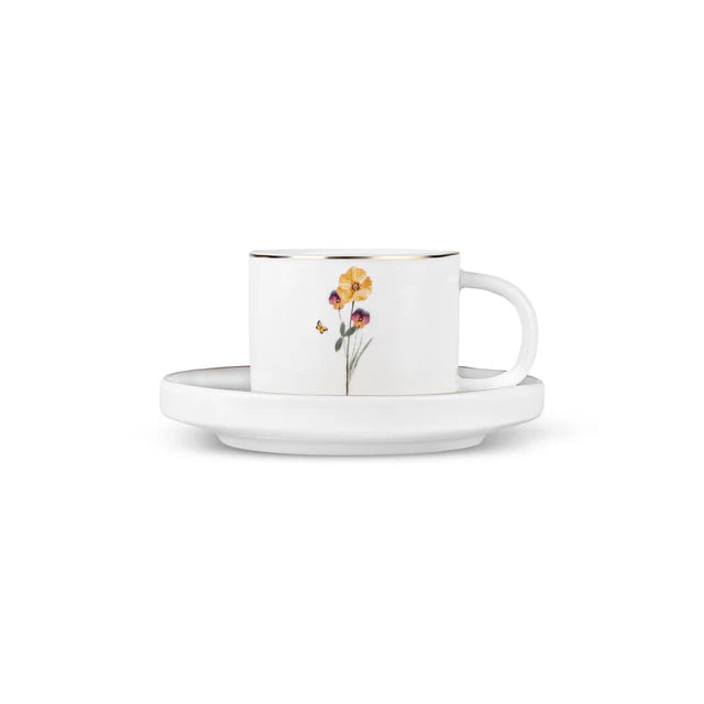 Karaca Valencia Koffiekopjesset 12-delig - 6 Personen - 80 ml - Espresso & Turkse Koffie - Kopjes met Schotels