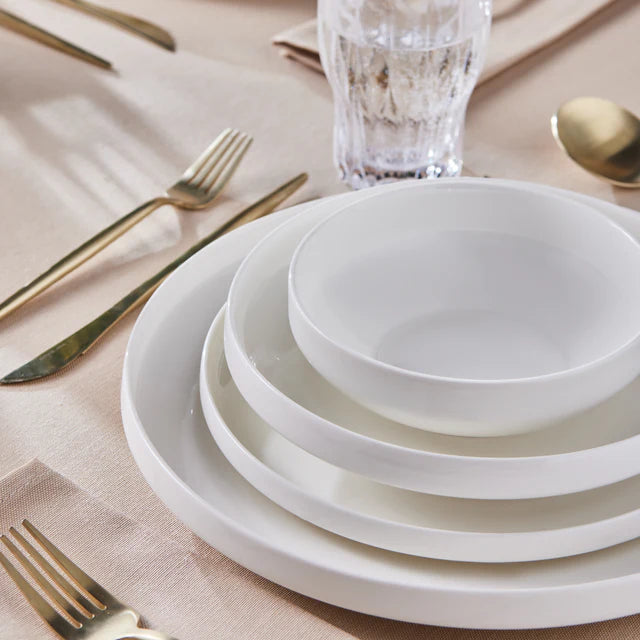 Karaca Stream Bone Saturn - Porseleinen Serviesset 24-Delig – 6 Personen – Wit – New Bone