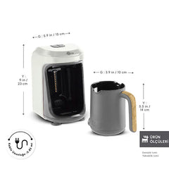 Karaca Hatır Hups - Melkopschuimende Turkse Koffiemachine – Wood Craft – 5 Kopjes – 535W