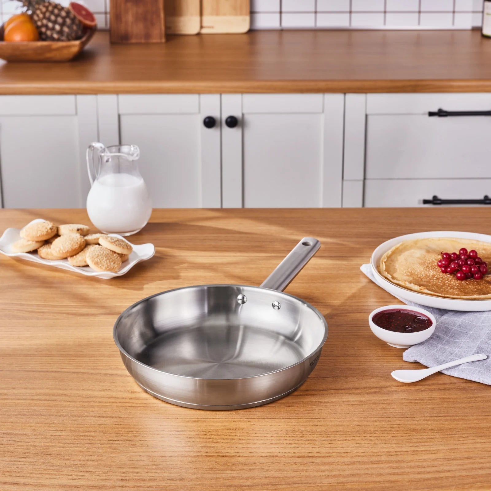 Karaca Elite - RVS Inductie Koekenpan – 24 cm – Zilver – Geschikt voor Inductie