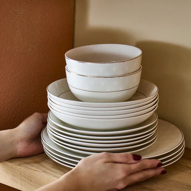 Karaca Elegance Bone Mandarin - 53-Delige Serviesset voor 12 Personen – Goud - Moderne Dinerset