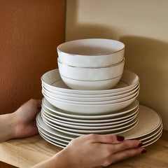 Karaca Elegance Bone Mandarin - 53-Delige Serviesset voor 12 Personen – Goud - Moderne Dinerset