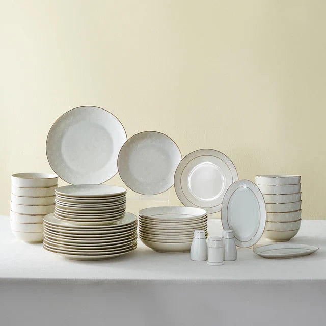 Karaca Elegance Bone Mandarin - 53-Delige Serviesset voor 12 Personen – Goud - Moderne Dinerset