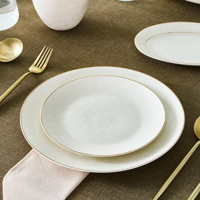 Karaca Elegance Bone Mandarin - 53-Delige Serviesset voor 12 Personen – Goud - Moderne Dinerset