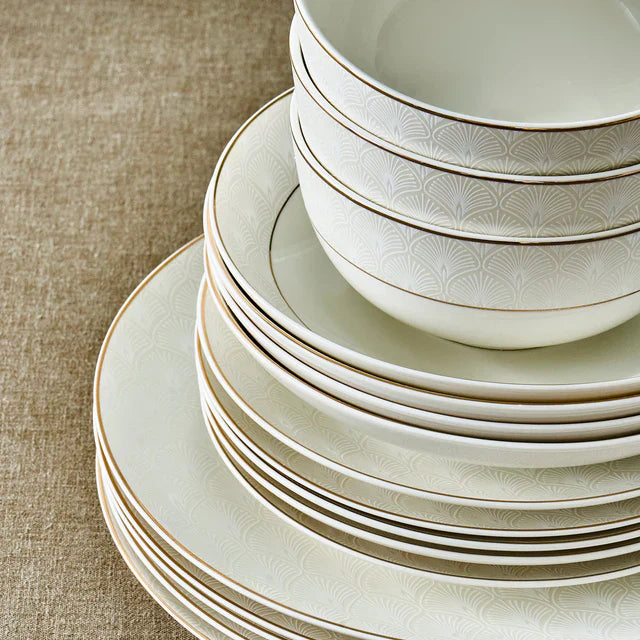 Karaca Elegance Bone Mandarin - 53-Delige Serviesset voor 12 Personen – Goud - Moderne Dinerset