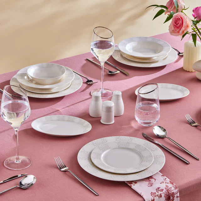 Karaca Forever New Olio - Serviesset – 53-delig – 12 Personen – Wit – New Bone – Dinerborden. Diepe Borden. Dessertborden & Schalen