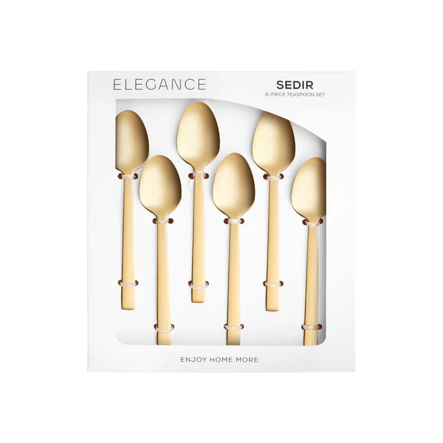 Karaca Sedir - Theelepel Goud – 6 Delig – 304 RVS – Luxe Gouden Theelepels – Premium Design