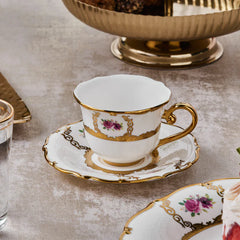 Karaca Elizabeth - Koffiekopjesset 12-delig - 6 Personen - 90 ml - New Bone - Espresso & Turkse Koffie