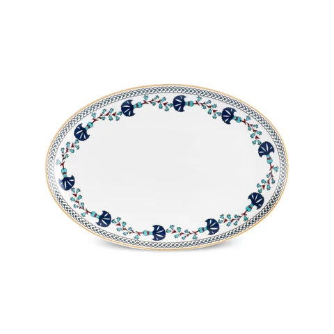 Karaca Blue Clove Bone - Ontbijtservies – 26-delig – 6 Personen – Blauw/Wit - Serviesset