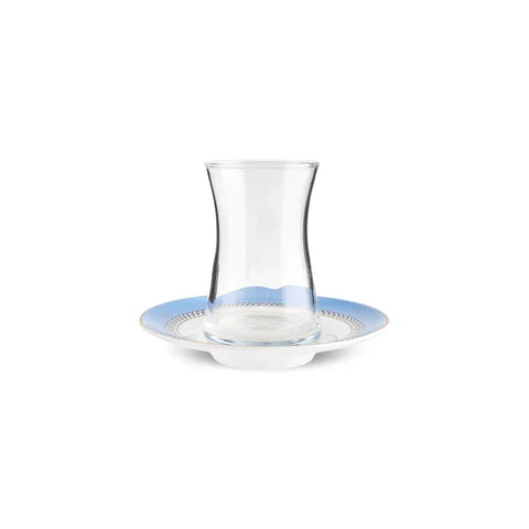 Karaca Blue Clove Bone - Ontbijtservies – 26-delig – 6 Personen – Blauw/Wit - Serviesset