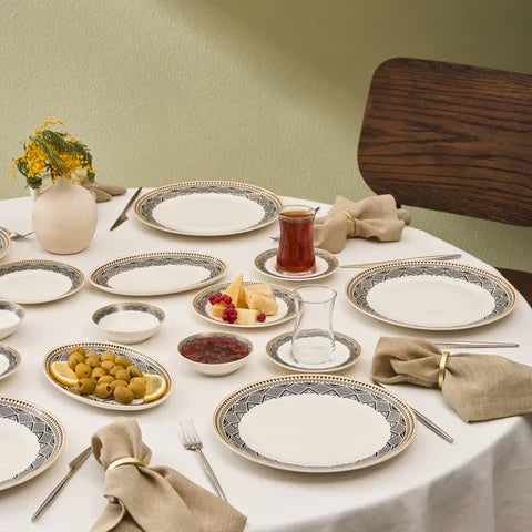 Karaca Globe Bone - Frühstücksset – 26-teilig – 6 Personen – Mehrfarbig