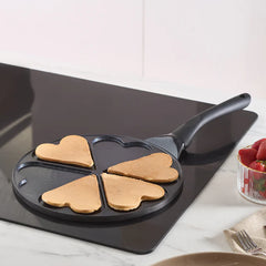 Karaca Fluffy Love - Pannenkoekpan 26 cm – Keramische Antiaanbaklaag – Inductie Geschikt – Zwart