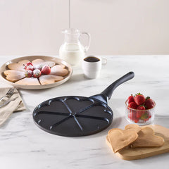Karaca Fluffy Love - Pannenkoekpan 26 cm – Keramische Antiaanbaklaag – Inductie Geschikt – Zwart