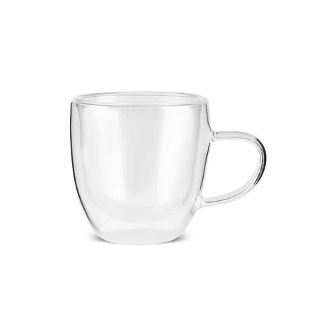 Karaca Olivier 6-delige Dubbelwandige Espresso- en Turkse Koffiekopjesset voor 6 Personen – 80 ml – Transparant Glas – Thermo Design