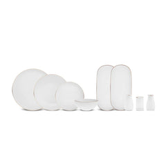 Karaca Stream Favaro - New Bone Serviesset 53-delig - Goud - Servies voor 12 Personen