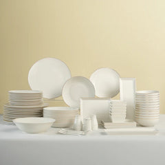 Karaca Donatella - 70-Delige Serviesset voor 12 Personen – Wit/Goud – Luxe New Bone Dinerservies met Soepterrine en Serveerschalen