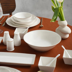 Karaca Donatella - 70-Delige Serviesset voor 12 Personen – Wit/Goud – Luxe New Bone Dinerservies met Soepterrine en Serveerschalen
