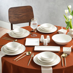 Karaca Donatella - 70-Delige Serviesset voor 12 Personen – Wit/Goud – Luxe New Bone Dinerservies met Soepterrine en Serveerschalen