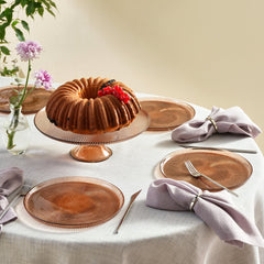 Karaca Juliet Mocha Mousse - Taartset 7 Delig – 6 Personen – Taartplateau met Dessertbordjes – Keramiek