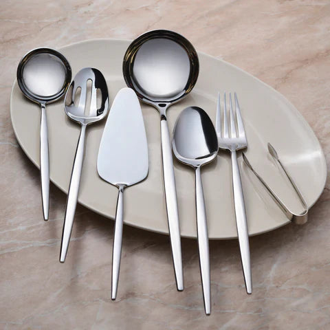 Karaca Moongate 7-delige Serveerset – Zilver – 18/10 RVS – Compleet Serviesbestek – Vaatwasserbestendig – Modern Design