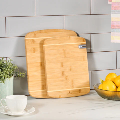 Karaca Sharpencut -Snijplankenset 2-delig – Bamboe Snijplanken 30 cm & 34 cm – Duurzaam Hout – Keuken Snijplank Set