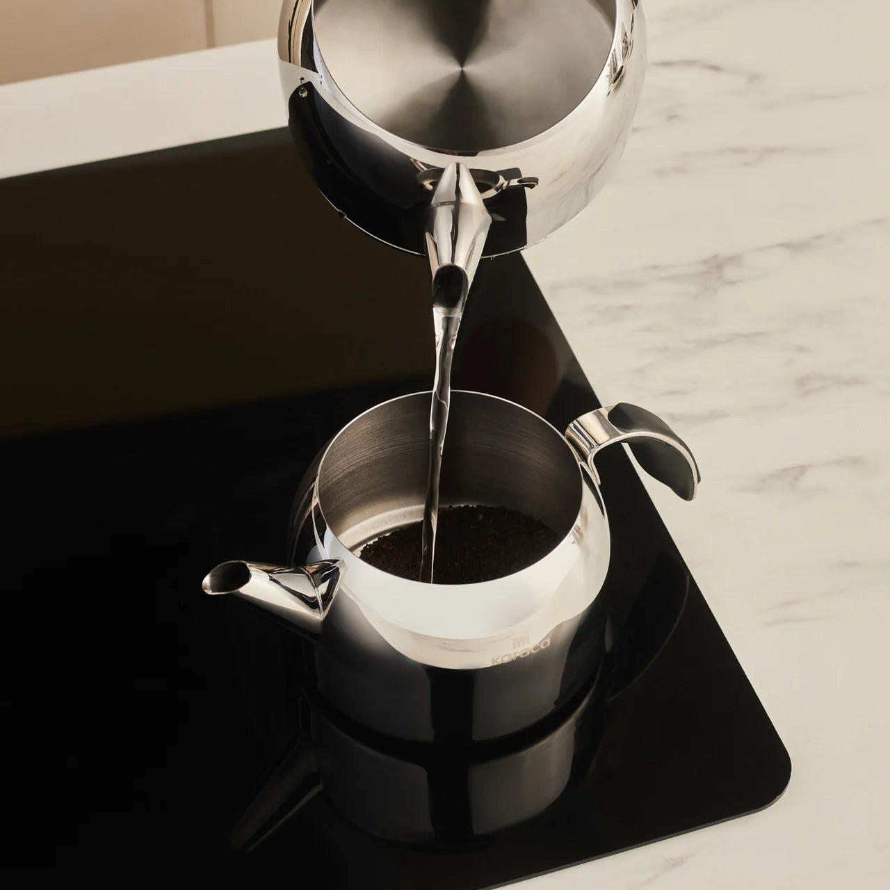 Karaca Stelly XL –RVS Theepot  – Roestvrij Staal (RVS) – Inox - 1 + 2 Liter