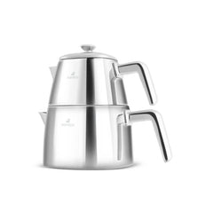 Karaca Brewinox RVS Theepot – Groot – Inox – 700 ml + 1500 ml – Geschikt voor Inductie