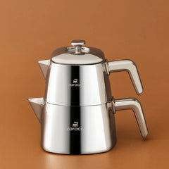 Karaca Brewinox RVS Theepot – Groot – Inox – 700 ml + 1500 ml – Geschikt voor Inductie