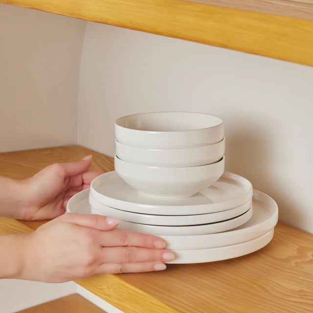 Karaca Stream Saturn - New Bone 12-Delige Serviesset – 4 Personen – Wit – Luxe Servies