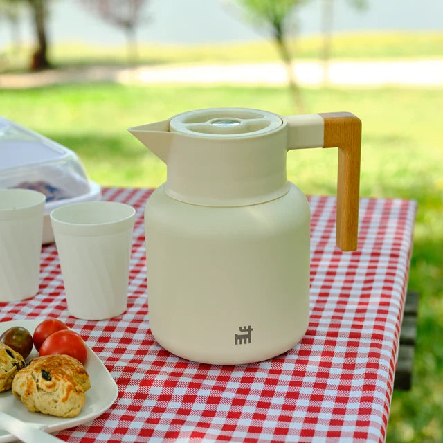 Karaca Corelock - Thermoskan Creme – 1,6 Liter – RVS – Dubbelwandig Geïsoleerd – Lekvrij