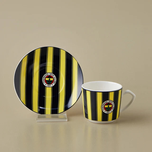 Karaca x Fenerbahce - Turkse Koffiekopjesset – 12-Delig – 6 Personen – 80 ml – Porselein – Officieel Gelicentieerde FB Collectie