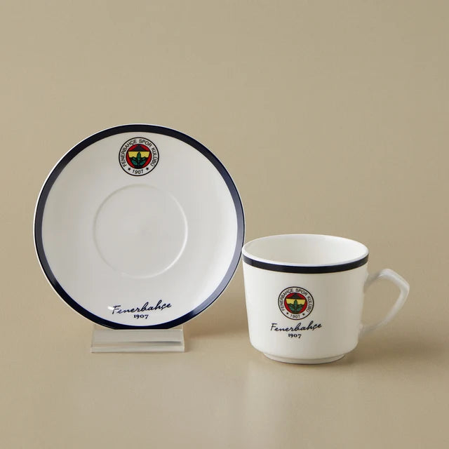 Karaca x Fenerbahce - Turkse Koffiekopjesset – 12-Delig – 6 Personen – 80 ml – Porselein – Officieel Gelicentieerde FB Collectie