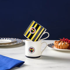 Karaca x Fenerbahce - Bekers/ mok – 2 Personen – 230 ml – Porselein – Officieel Gelicentieerde FB Collectie