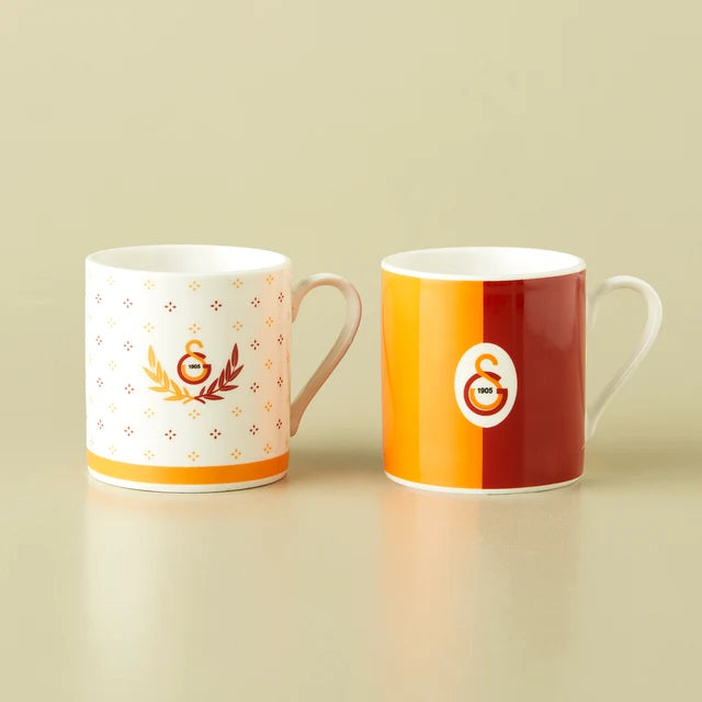 Karaca Galatasaray - Porseleinen Bekers – 2-Delige Set – 230 ml – Officieel Gelicentieerde GS Collectie