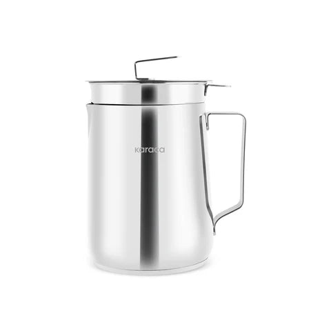 Karaca Minifry - RVS Frituurpan met Zeef 2 Liter – 18/10 Roestvrij Staal – Oliefilter – Zilver