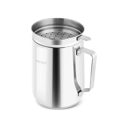 Karaca Minifry - RVS Frituurpan met Zeef 2 Liter – 18/10 Roestvrij Staal – Oliefilter – Zilver
