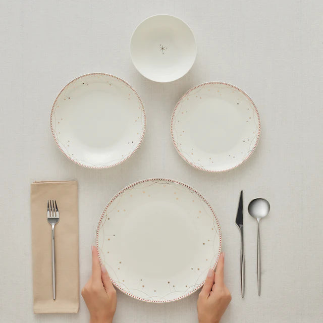Karaca Elegance Bone Festival Serviesset – 24-Delig – 6 Personen – Luxe Porseleinen Servies