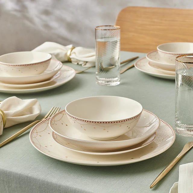 Karaca Elegance Bone Festival Serviesset – 24-Delig – 6 Personen – Luxe Porseleinen Servies